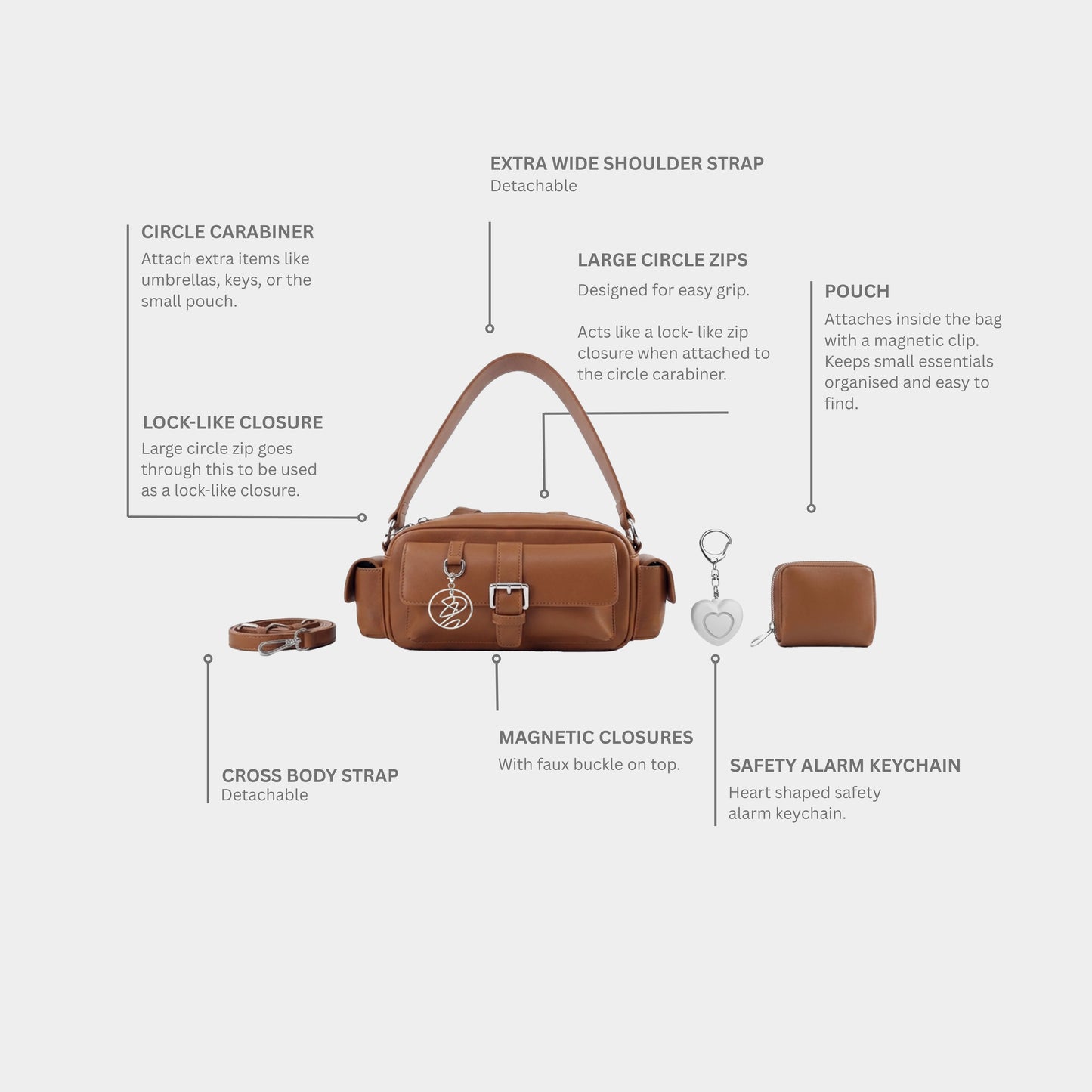 Adison bag in Tan - Complete set