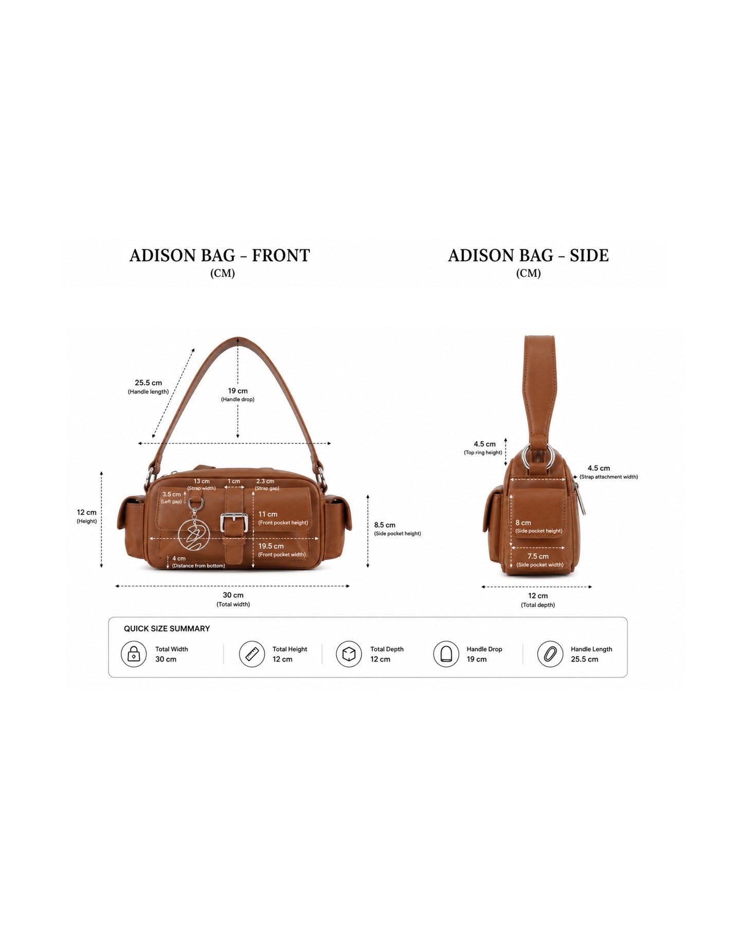 Adison bag in Tan - Complete set