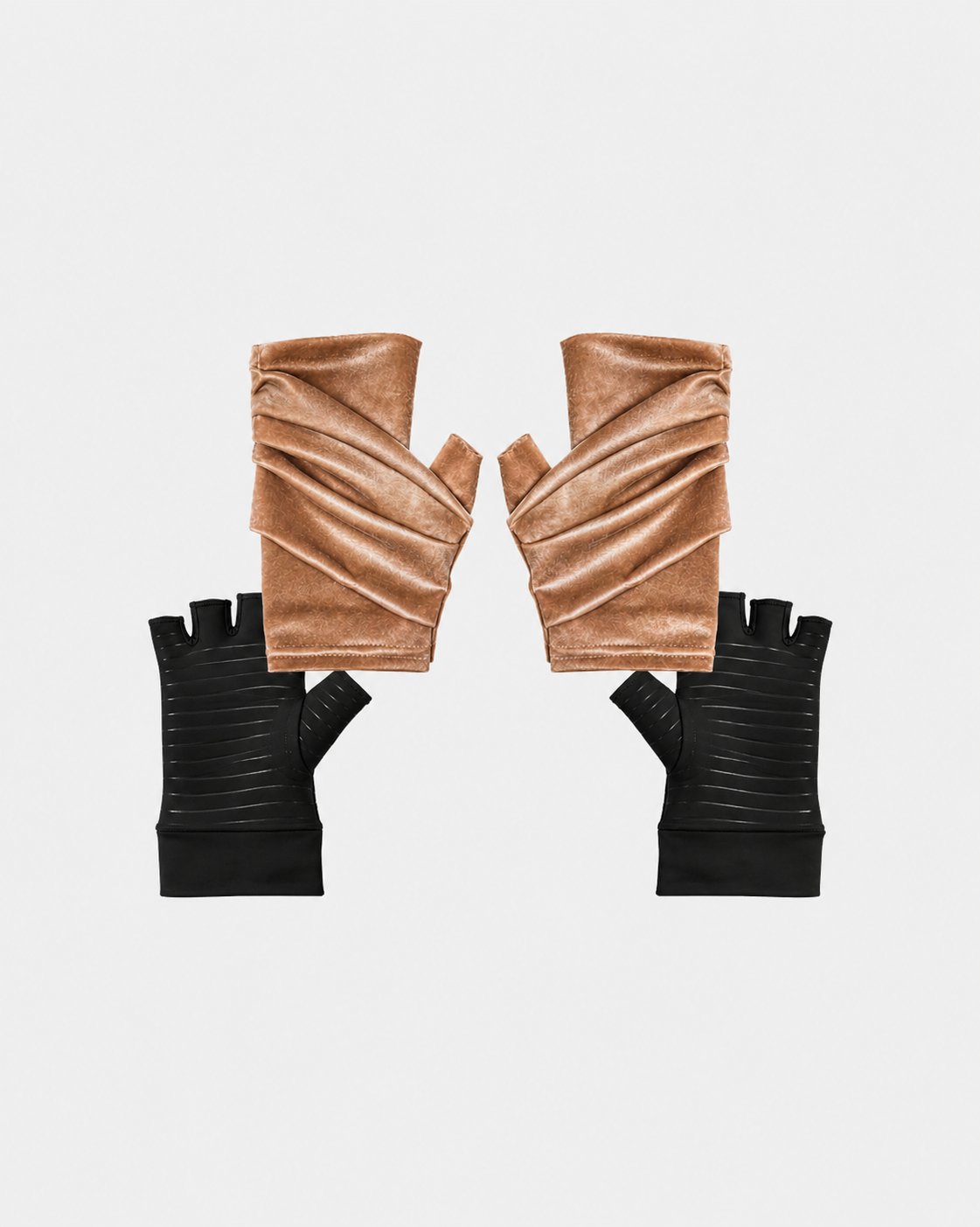 Suede ruched compression glove and cover set